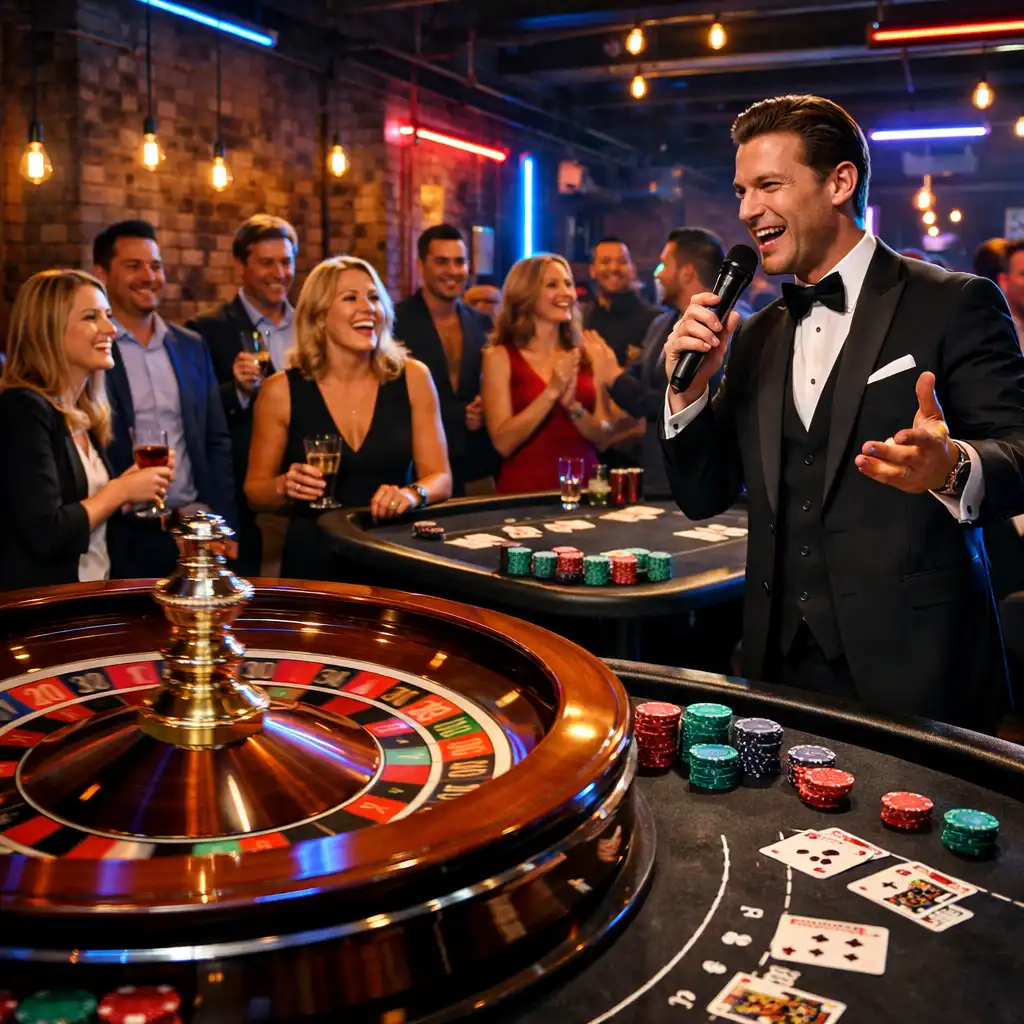 Mobilne stoły do ruletki, blackjacka i pokera podczas eventu RAVINDER PAUL DOLE
